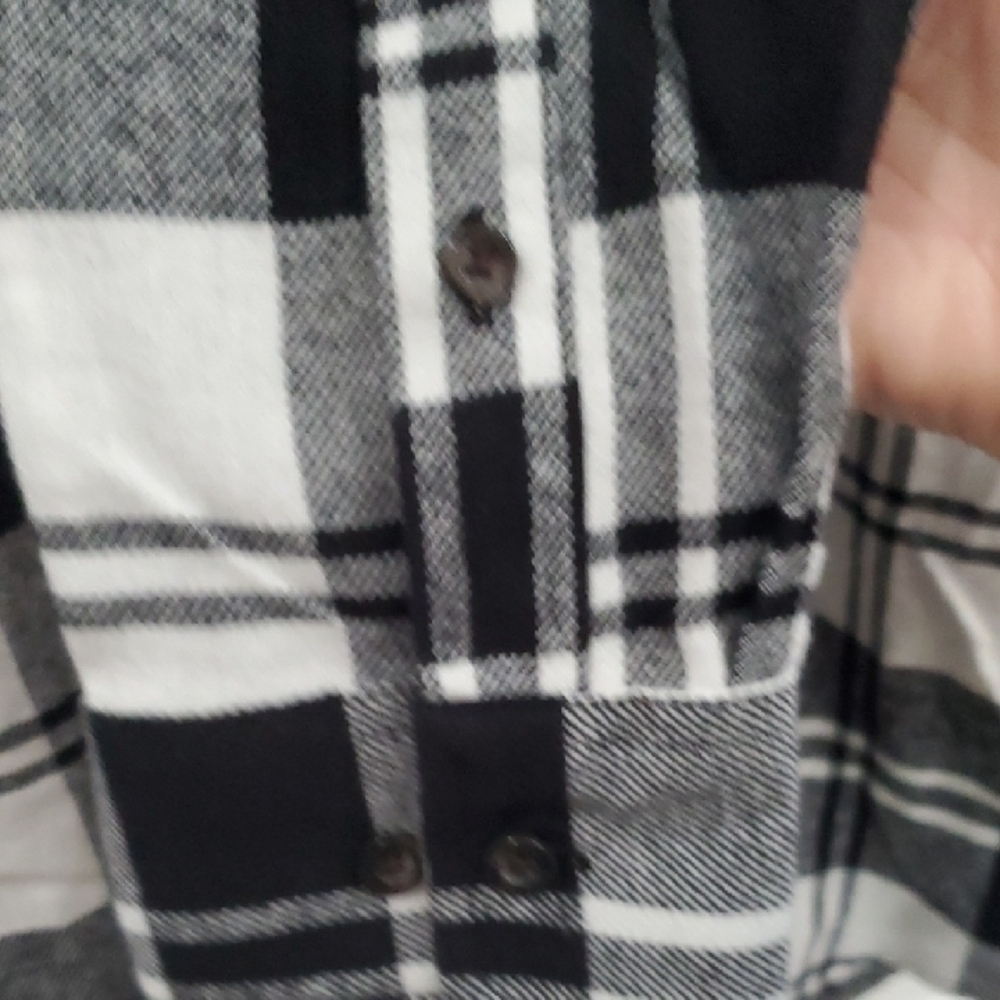 Lands' End Flannel Nwt Black and White Checkered Men's Shirt - Picture 9 of 11